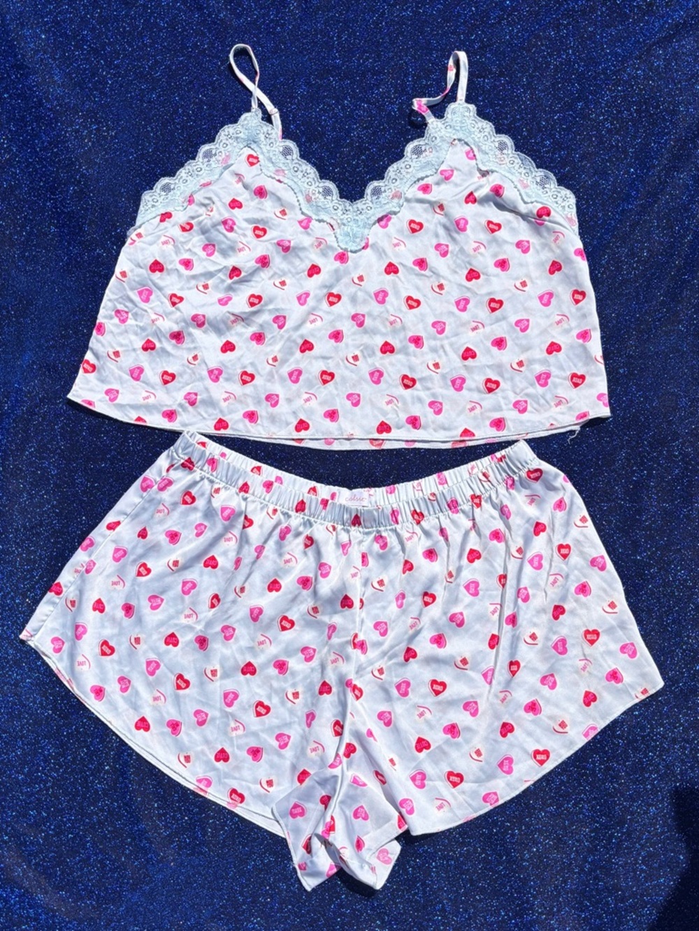 Colsie Love Heart Print Women's Nightgown with Lace